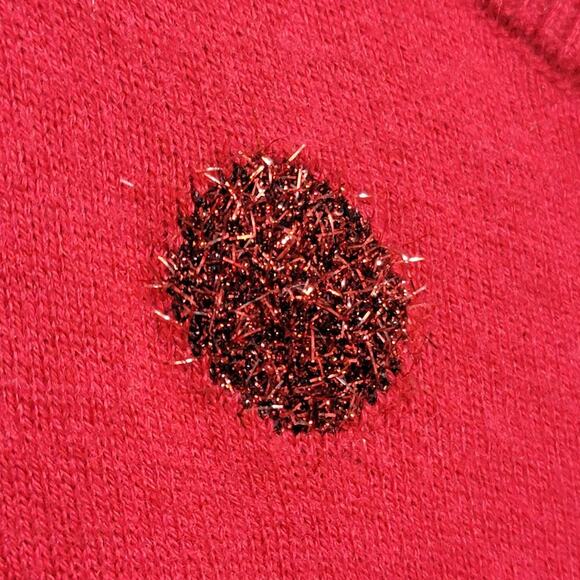 Talbots Lambswool Blend Sweater Metallic Polka Dot Scoop Neck Medium 543 - Picture 5 of 9